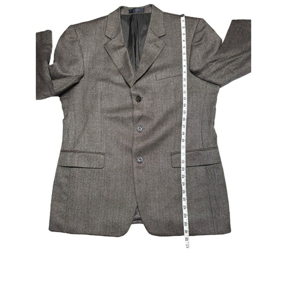 Andrew Fezza Men's Sport Coat Blazer 3 Button Brown Herringbone Wool Blend 42R - Picture 7 of 11
